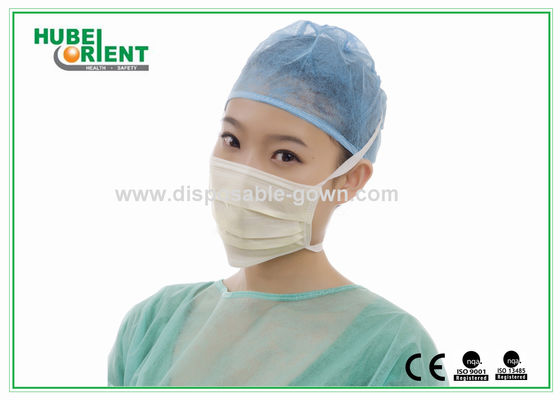 ISO13485 Single Medical Use Meltblown Nonwoven Tie On Face Mask