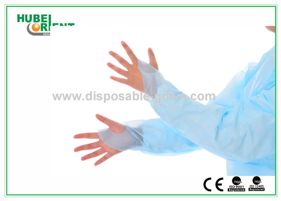 Anti Bacterial CPE Disposable Gowns With Thumb Cuffs