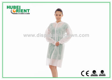 Disposable PP/Non-Woven/SMS/tyvek lab coat With Snaps For Hospital Nursing