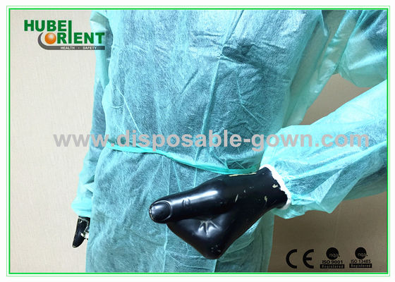 Single Use Long Sleeve Isolation Gown 40g/m2 With Elastic Wrist For Medical Use