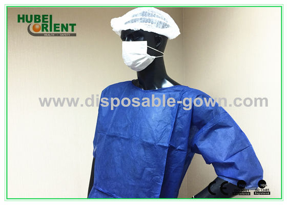 Dark Blue Nonwoven Disposable Patient Gown Without Sleeves