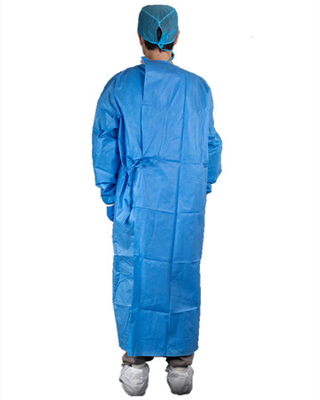 Disposable Doctor SMS Surgical Gown With Knitted Wrist For Hospital