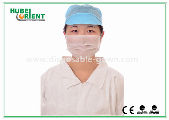 White Anti static 2- ply ESD disposable earloop face mask For Clean Room