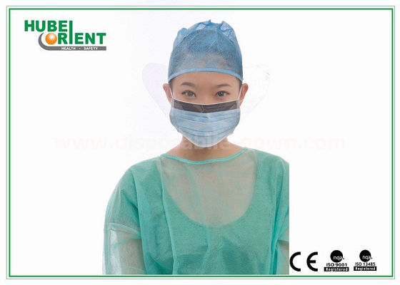 CE Approved Hospital Face Mask Disposable With Anti - Fog Visor , 9.5*17.5cm
