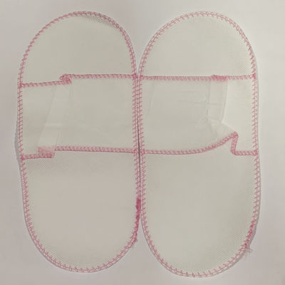 PP Nonwoven Opened Slippers With Pink Thread Sewing Disposable Salon Products