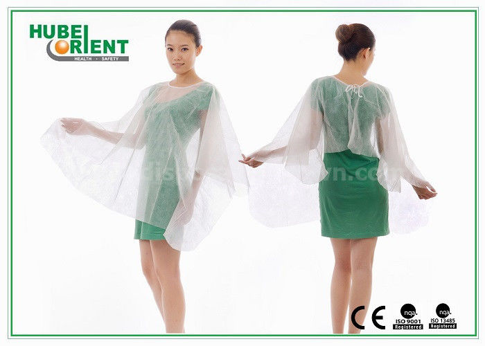 White Black Disposable Kimono Robe / Nonwoven Hair Cut Protection Poncho Style Cape
