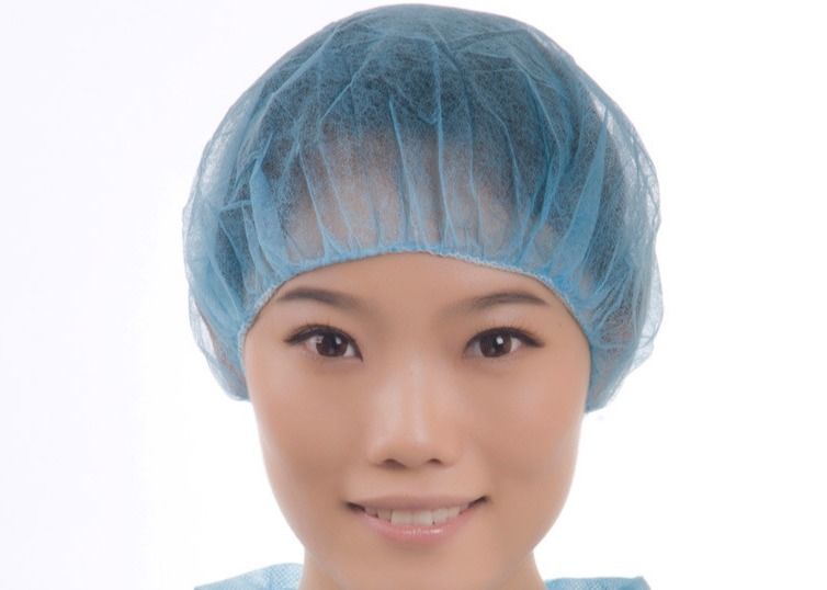 CE Breathable Disposable Non Woven Bouffant Cap