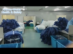 Pakaian Kerja Non-Woven Tipe 5 Coverall sekali pakai dengan Hood dan Footcover untuk melindungi tubuh