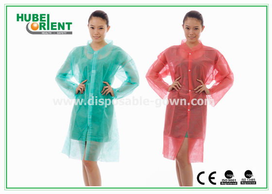 PP/MP/Tyvek Disposable Laboratory Coats With Velcro And Shirt Collar for prevent dust and bacteria