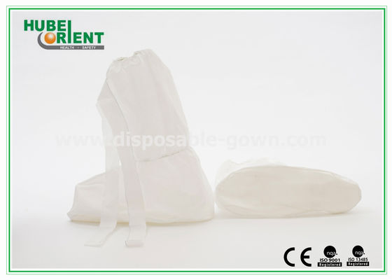 Nonskid Microporous Disposable Shoe Covers Booties / White Disposable Foot Gloves