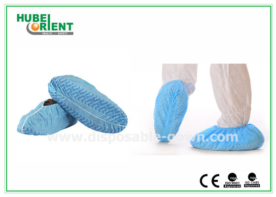 Single Use Waterproof Nonwoven Shoe Covers With Non Slip Stripes