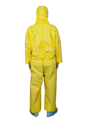 Type3B PP PE Chemical Spray Protective Disposable Coverall With 3pcs Hood