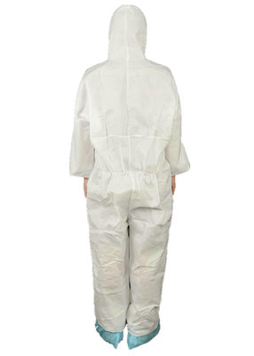 CE Type 5/6 SMMS Nonwoven Disposable Chemical Protective Coverall Anti Static