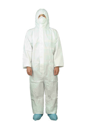 PPE Type5/6 White MP Chemical Protective Anti Dust Disposable Jumpsuit With Hood