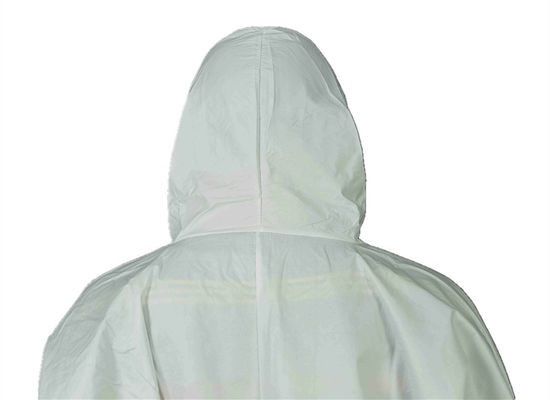 PPE Type5/6 White MP Chemical Protective Anti Dust Disposable Jumpsuit With Hood