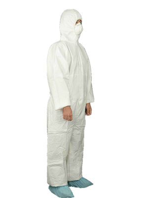 PPE Clothing Type 5/6 Breathable Disposable Microporous Film Coverall With Hood