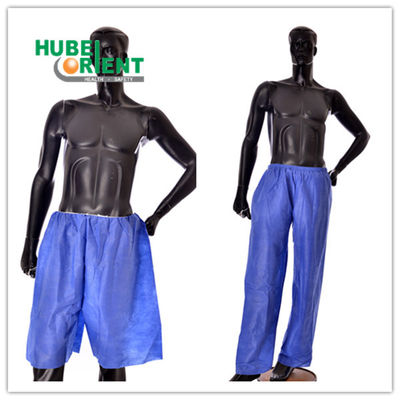 Dark Blue Disposable Hospital Trousers Non Sterile SMS Polypropylene With CE ISO13485 Certification