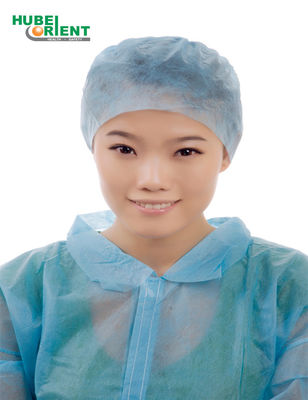 Medical Disposable Non Woven Round SMS Hair Bouffant Cap Blue