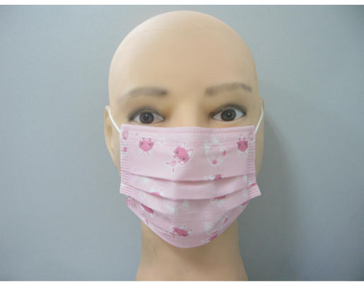 Disposable 3ply Kid Face Mask With Cute Printing Latex Free Earloop