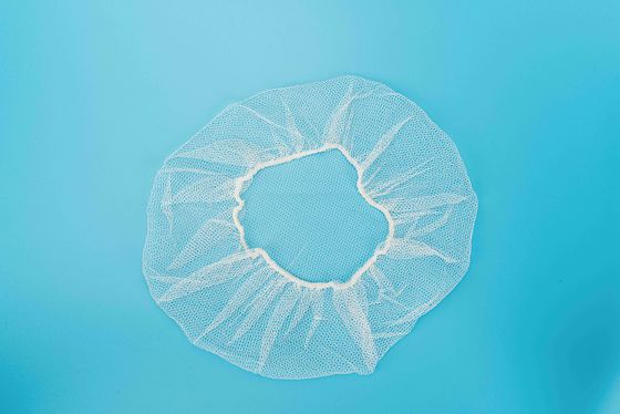 Anti Dust Disposable Nylon Honeycomb Hairnet With Latex Free Elastic rubber