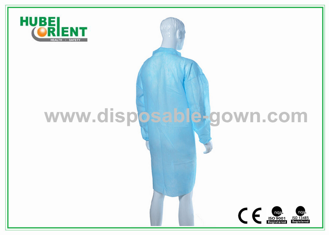 PP Nonwoven Blue/Green Disposable Lab Coat With Zip For Protect Body And Prevent Pollution
