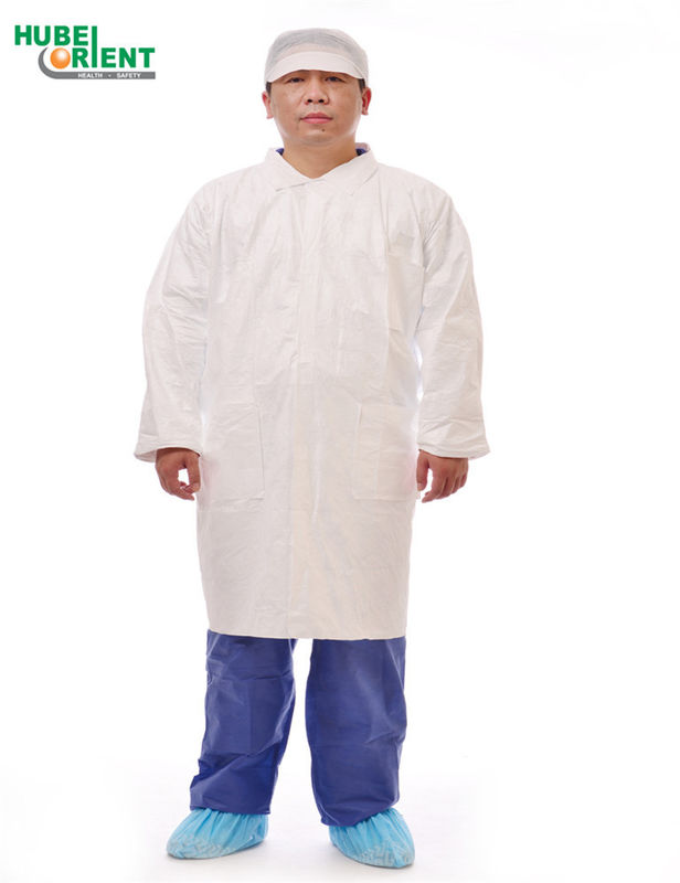 Tyvek Lab Coat Non Woven Disposable Lab Coat Hospital Nursing Disposable Gown